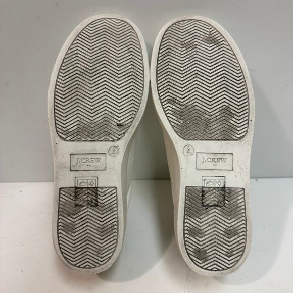 VERY GOOD J. Crew Crew Cuts Saturday Sneakers White Leather Green Big Kids 4 - Picture 10 of 11